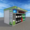 Green Roof Garbage Classification Collection Point With Colored Bins And Glass Windows