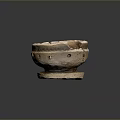 Ancient Broken Clay Vessel Featuring Cracks Holes And Layered Base Structure 3d model
