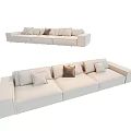 Modern three-seat sofa 3d model