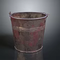 Rustic Vintage Metal Bucket With Handles For Household Decorative Use