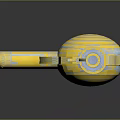 Decorative Fantasy Weapon With Gold Blue Spiral Design And Serrated Edges
