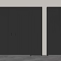 Black Modern Double Doors With Vertical Stripes And Minimalist Design 3d model