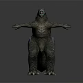 Highly Detailed Large Reptile 3D Model With Long Tail And Top View