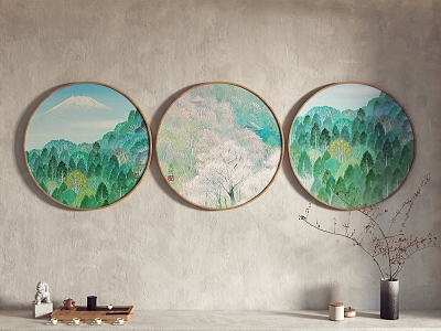 New Chinese Style Round Frame Painting Hanging Painting Decorative Painting model