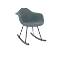 Modern Teal Velvet Rocking Chair With Black Metal Legs Comfortable Stylish Seating For Living Room