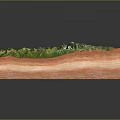 Detailed Mountainous Terrain Model With Green Vegetation And Layered Structure
