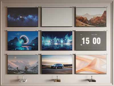 Projection Monitoring System With Various Projected Displays 3d model