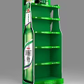 Green Display Shelf with Multiple Layers and Green Dividers for Draft Beer 3d model