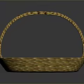 Adorable Rabbit Resting In Yellow Woven Basket With Pink Lining