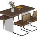 Dining Table and Chair Combination Log Style Dining Table and Chair Combination 3d model