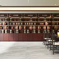 GUSHI Healthy Food Shop Interior With Green Wall Product Shelves Tables And Red Barrels