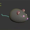 Cute Gray Round Game Movie Character Mouse With Pink Glowing Ears And Eyes