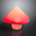 Red Gradient Mushroom With White Polka Dots And Pink Stem As Edible Food