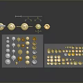Elegant Household Items Displayed on Trays with Gold and Silver Accents