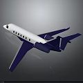Blue And White Space Jet Aircraft Model With Aerodynamic Wings And Passenger Windows