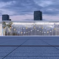 Modern Glass Building Exterior With Bow Decoration And Hanging Ornaments