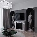 Modern Living And Dining Area With Sofa Coffee Table Chandelier And Wooden Floor
