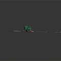 Green Construction Vehicle On Dirt Ground With Steel Bars At Work Site