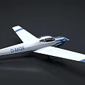 Passenger Plane Model With White And Blue Livery D-AKGR Registration Transparent Cockpit And Wings