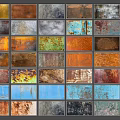 Diverse Color Metal Texture Wall Samples With Rustic Patterns Various Finishes And Textures 3d model