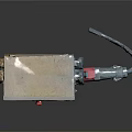 Industrial Electrical Control Box With Metal Enclosure Red Button And Cables