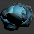 Blue Crystal Shaped Decorative Ornament Set Modern Artistic Home Decor with Textured Base