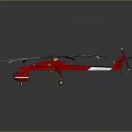 Red Helicopter Design Featuring Multiple Black White Rotor Blades And Detailed Structure 3d model