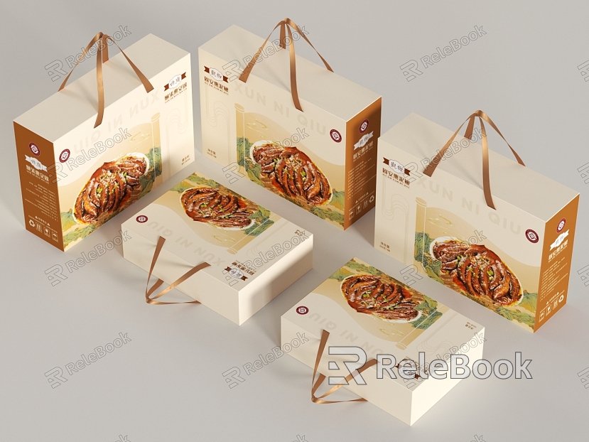 Native products packaging gift box model