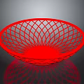Red Woven Lattice Mesh Basket for Daily Fruit Storage as Household Item