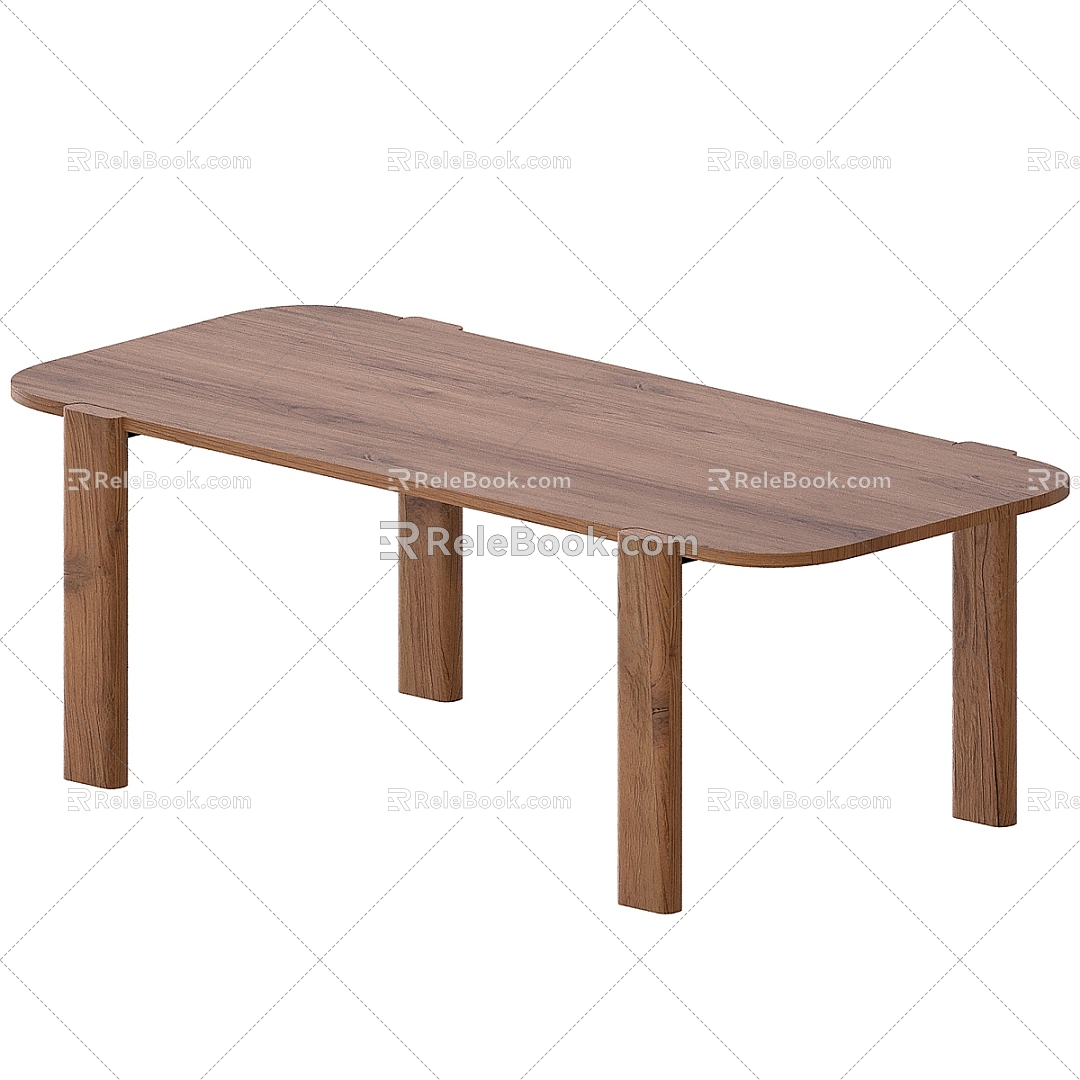 Nordic simple dining table table simple dining table 3d model