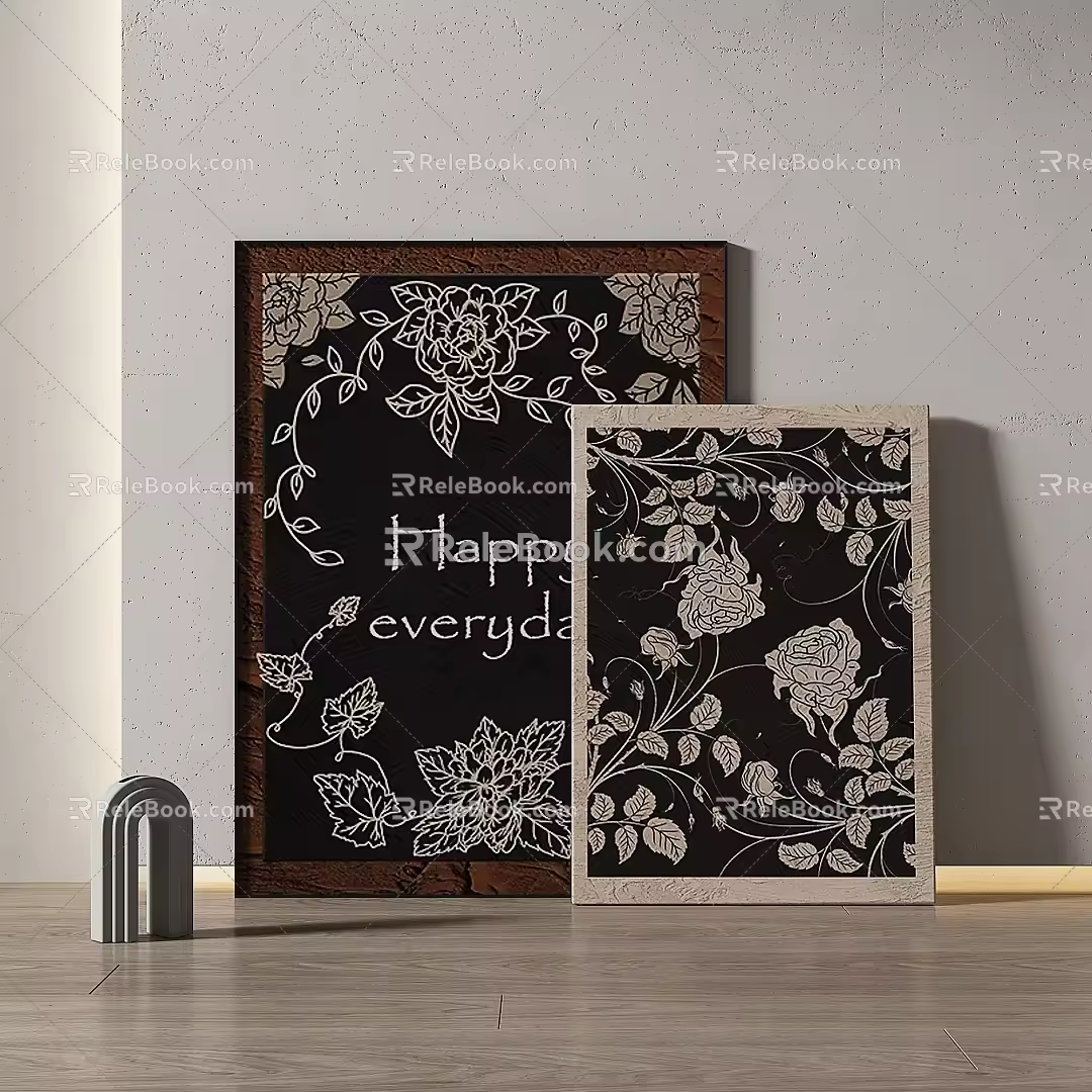 Simple medieval decorative painting 3d model
