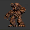 Stone Giant Sculpture With Block Like Stone Structure Standing Pose Fantasy 3D Art