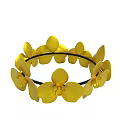 Yellow Orchid Flower Headband With Decorative Petals And Elastic Band