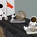 Modern Astronaut Lunar Lamp Astronaut Lunar Table Lamp Astronaut Sculpture Ornaments 3d model