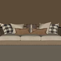 American Retro Three-Seat Sofa 3d model