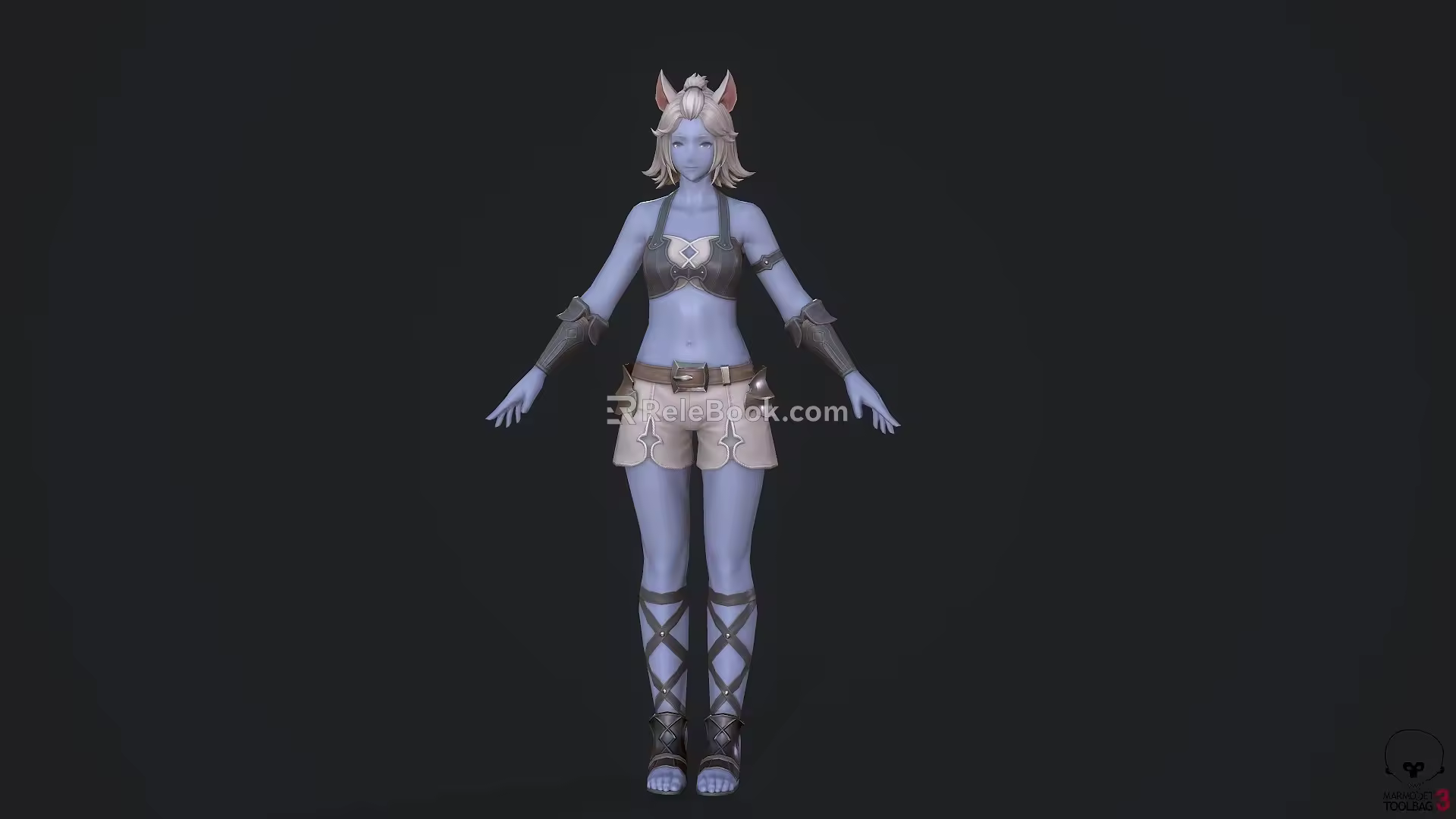 Smurfs female elf game character 3d model