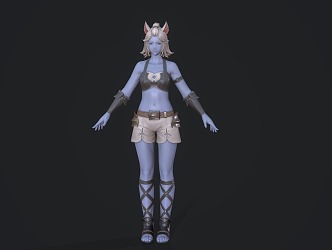 Smurfs female elf game character 3d model