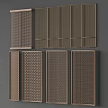 Modern screen metal screen grille partition 3d model
