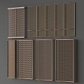 Modern screen metal screen grille partition 3d model