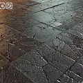 Dark Weathered Floor Tiles With Cracks And Textures For Outdoor Areas