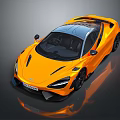 Orange Stylish Sports Car With Sleek Aerodynamic Design Black Roof And Shiny Finish