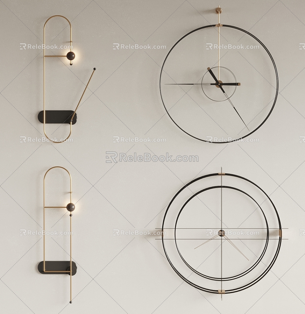 Modern Clock Wall Decorations 3d model