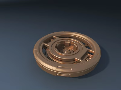 Golden Circular Road Infrastructure Structure With Intricate Design Details 3d model