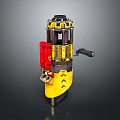 Yellow And Black Weapon With Red Component Handle And Hydraulic Mechanical Structure