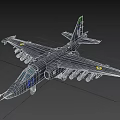 Gray Military Fighter Jet With Number 49 Ukrainian Insignia And Missile Launchers