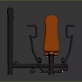 Strength Training Gym Equipment With Black Frame Orange Seat And Arm Rests For Workouts