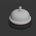Shiny Chrome Service Bell With Polished Surface And Reflective Base On Dark Background