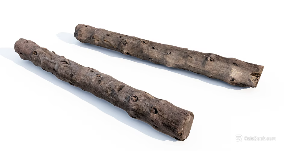 Natural Wood And Stone Logs With Rustic Texture For Home Decorative Use 3d model 