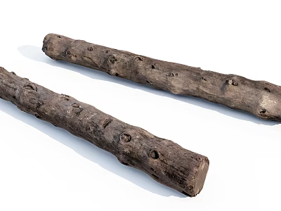 Natural Wood And Stone Logs With Rustic Texture For Home Decorative Use 3d model