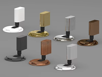 Assorted Colored Furniture Hardware Tools With Metallic Bases For Home Use 3d model